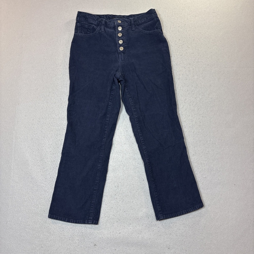 Lucky Brand‎ High Rise Crop Mini Boot Bridgette Corduroy Button up Blue 8/29